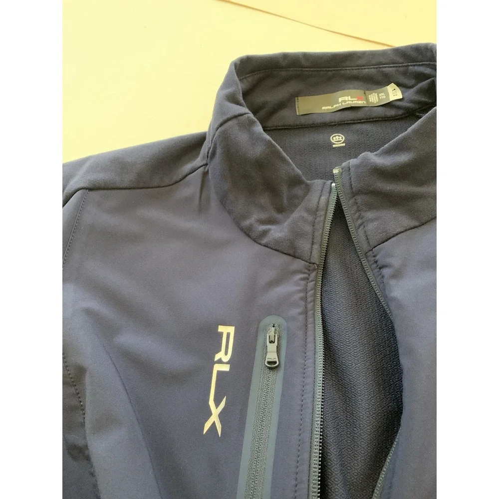 RLX Ralph Lauren Full Zip Vest Men's XXL Navy Lightweight Pockets Golf Casual